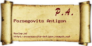 Pozsegovits Antigon névjegykártya